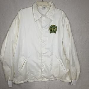UNITE Mens XLarge Jacket White Embroidered AFSCME Snap Front Lined VIP Pres Club